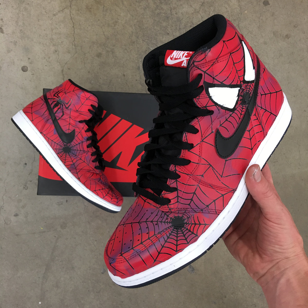 Spider-man Kicks Swingin in - Jordans Retro Hightops – B Street Shoes