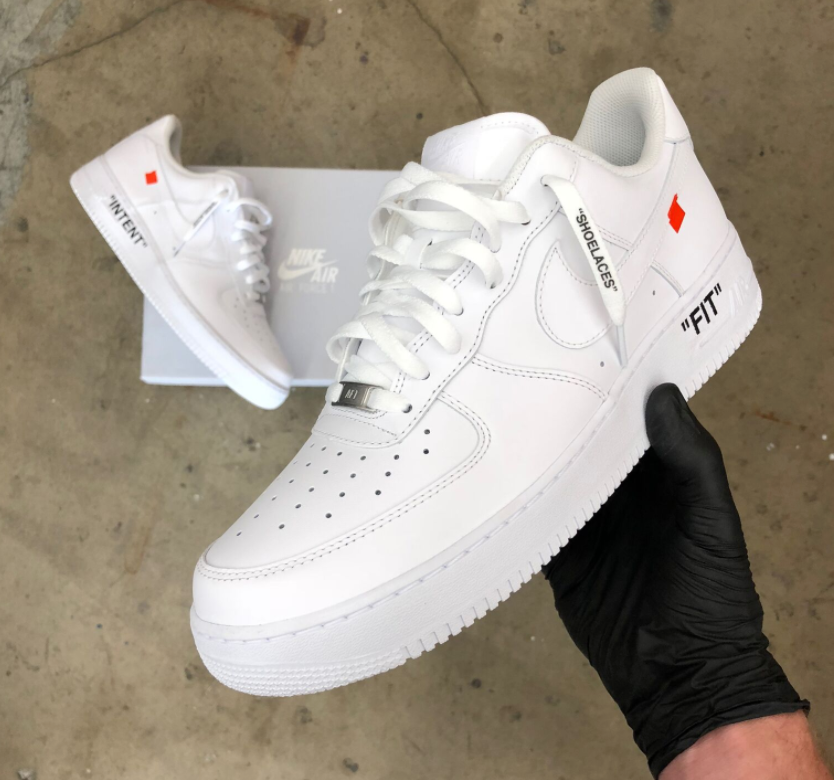 Off White Themed Nike Air Force 1 Low s B Street Shoes