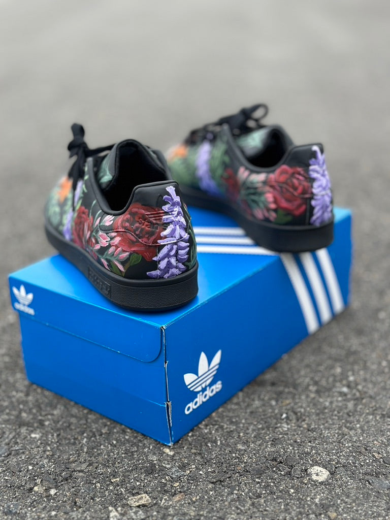 Smith Shoes Adidas Stan Smith Black Flower Size Adidas Stan Smith