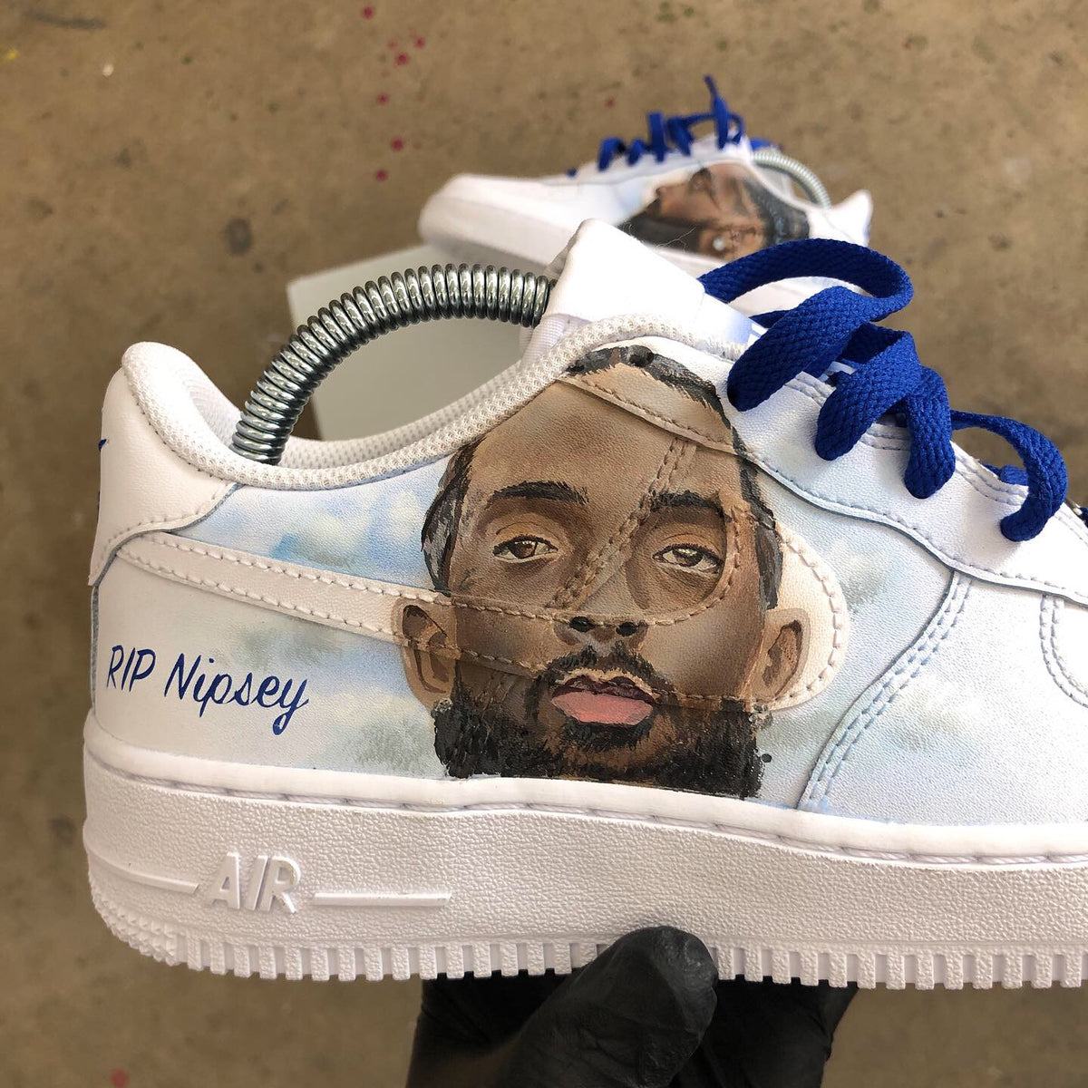 Nike Custom Hand-Painted Nipsey Hussle Tribute Air Force 1s â B Street Shoes