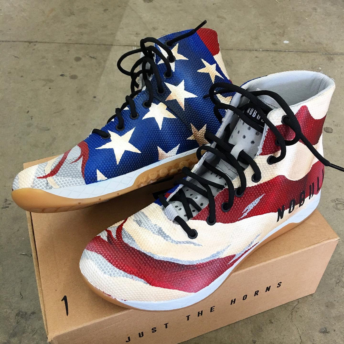 USA Flag Racing High Top Shoes