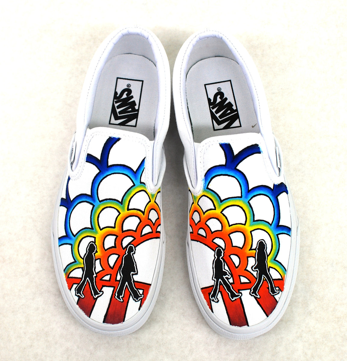 Abbey Road Beatles theme Vans slip ons B Street Shoes