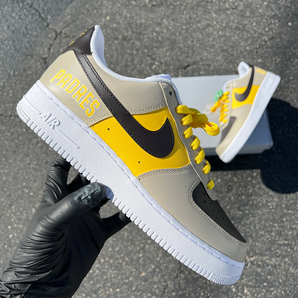 Custom Air Force 1,Custom San Diego Padres Air Force 1,All Sizes  Men/Women/Kids