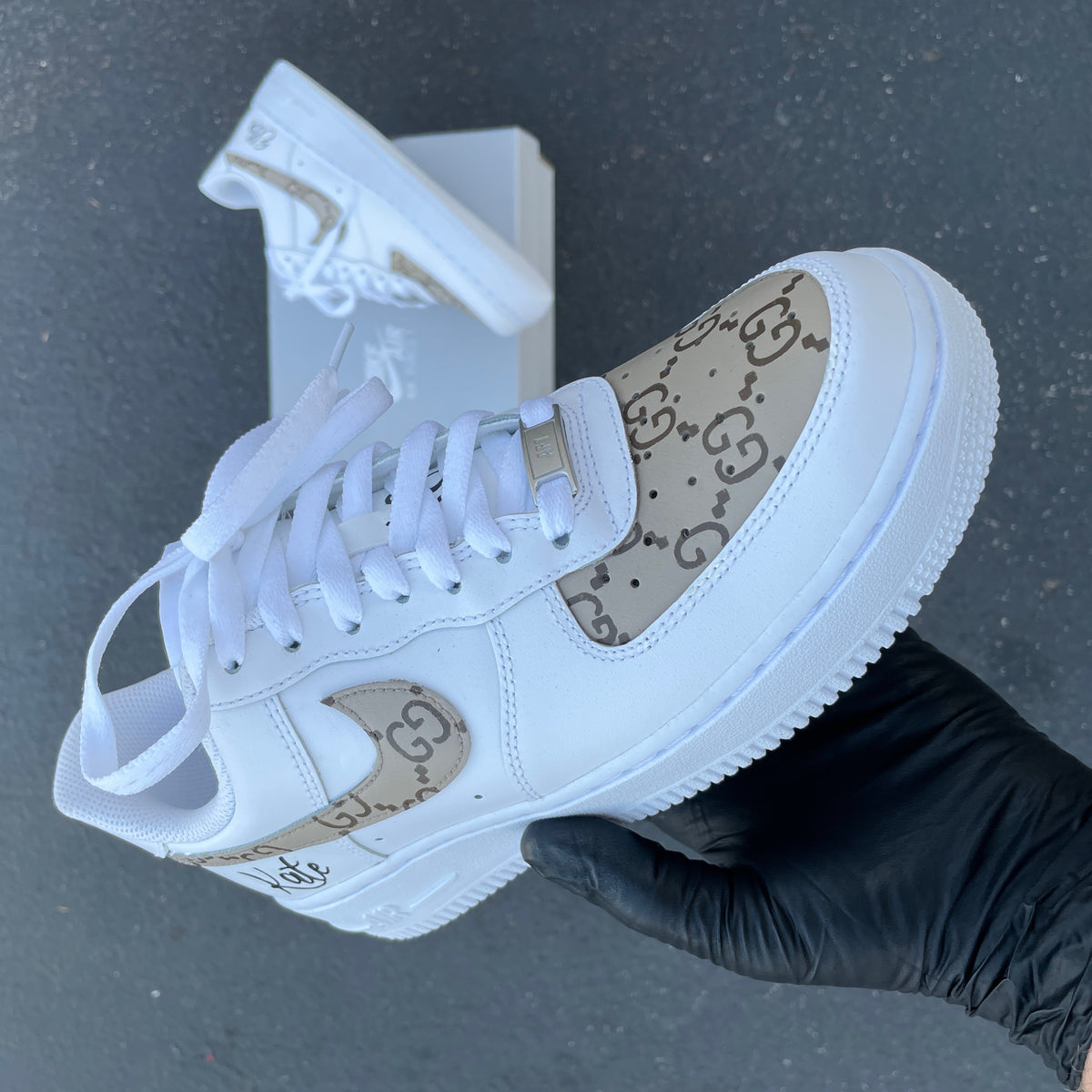 Nike AF1 Low Logo Bomb Sneakers - Custom Order – B Street Shoes