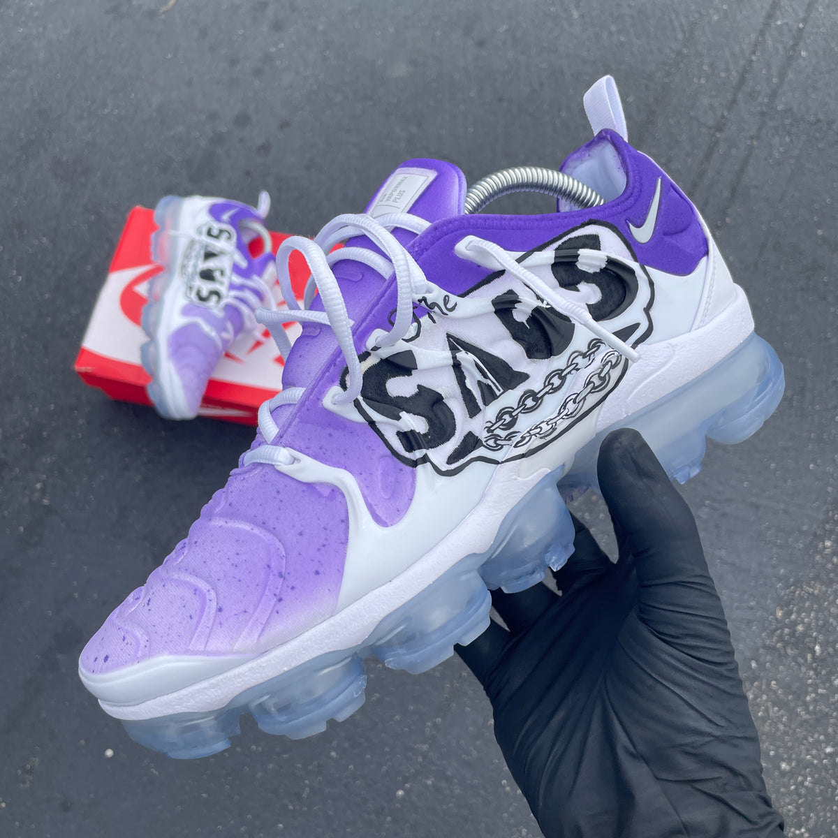 White Vapormax Plus Mens 8.5 Womens 10 Custom Order Invoice 2 of B Street Shoes