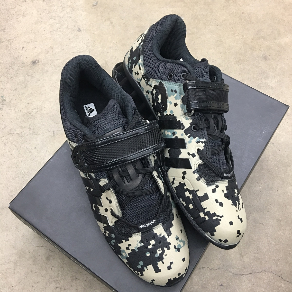 Custom Painted Adidas Adipower Lifters- Digital Camo – B Street Shoes