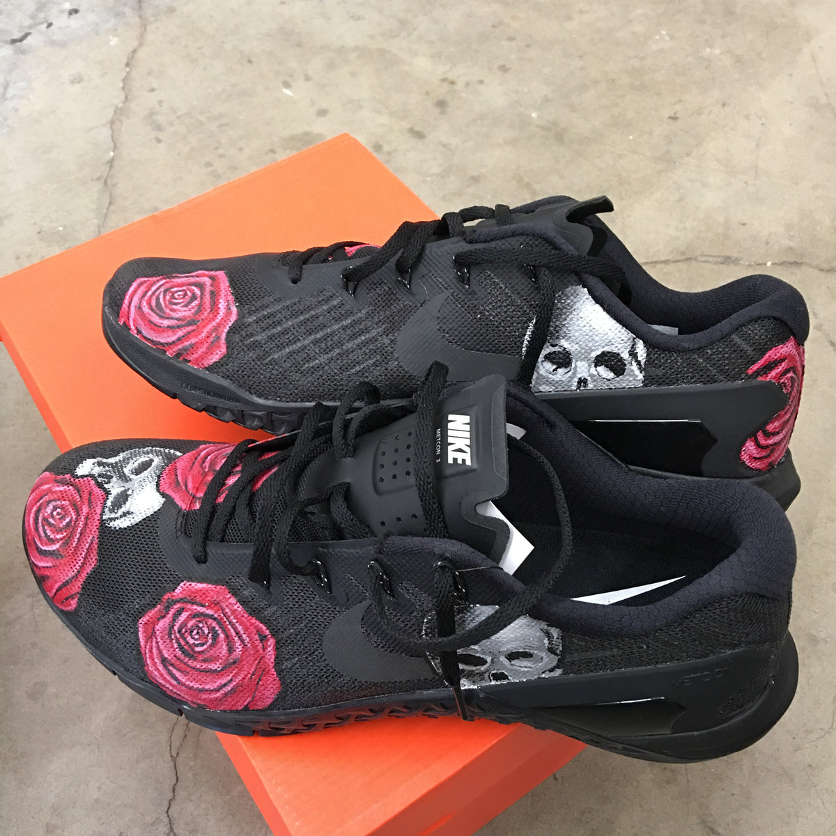 Custom Hand Painted Skull & Nike Crossfit – B Street Shoes