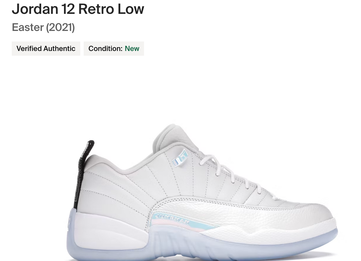 Jordan 12 Low ( Easter 2021 ) - 13 Mens - Custom Order - Invoice 1 of – B  Street Shoes