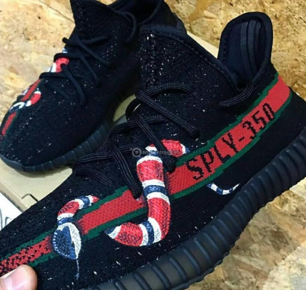 Custom Gucci Snake Yeezy 350 V2 (ALL SIZES)(Hand-Painted)