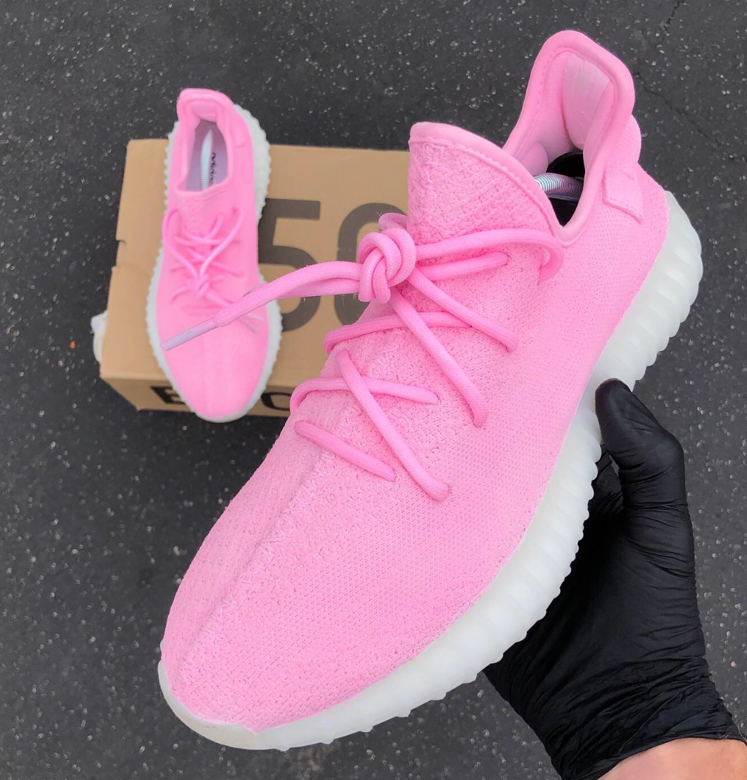 Pink and sale white yeezys