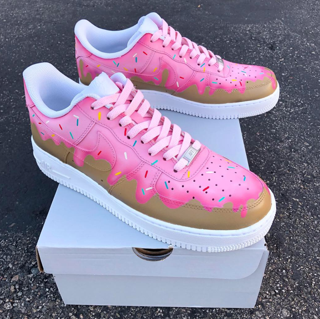 Pink Frosting Donut Nike 1's – B Street Shoes