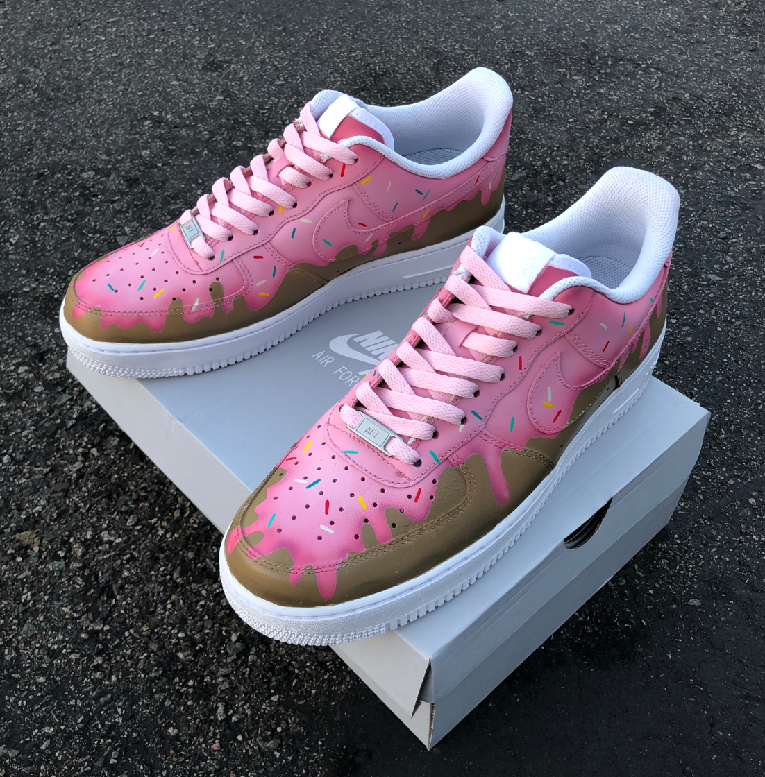 Pink Frosting Sprinkle Donut Nike Air Force 1's – B Street Shoes