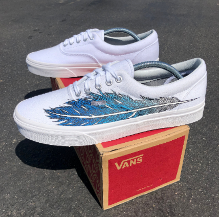 Blue feather vans deals