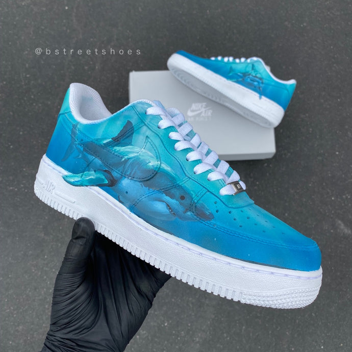 Custom Shark Theme Nike AF1 Lows - With Giveaway details!