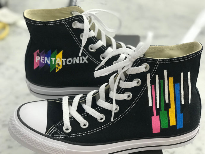 Don't Stop Rocking the Pentatonix Converse!  Custom Painted High Top Chucks!