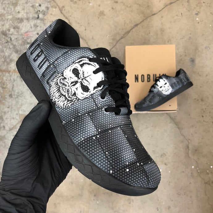 Custom Painted Steel Plate and Skull Nobull Trainers