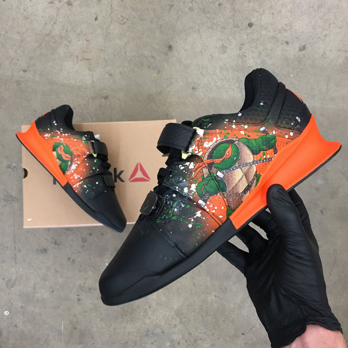 Michelangelo Helps You Channel Your Turtle Power at the Gym - Custom Hand Painted Reebok Legacy Lifters