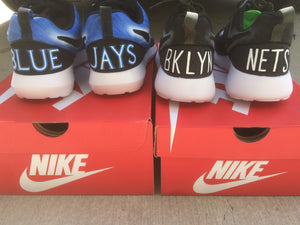 Custom Painted Nike Roshes - Brooklyn Nets & Toronto Blue Jays