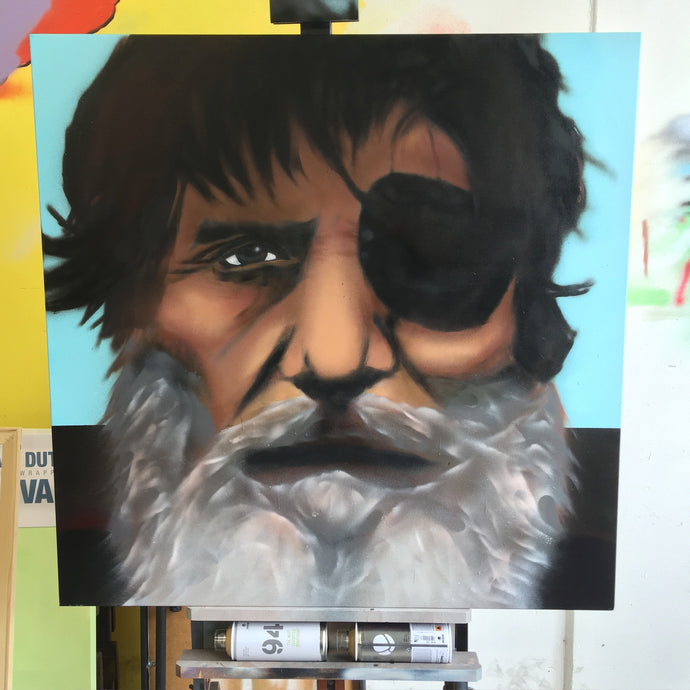 Aerosol on Canvas Painting of Santa Cruz Legend Jack O'Neill