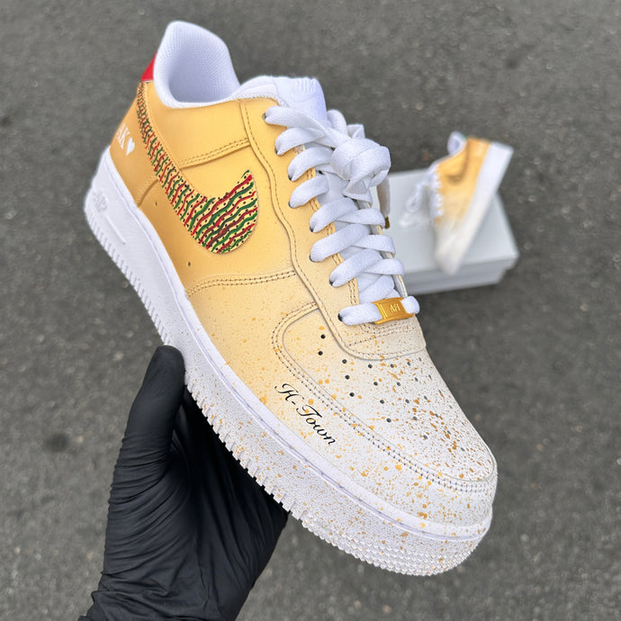 Custom Wedding Nike AF1s inspired by traditional Silk Kurta