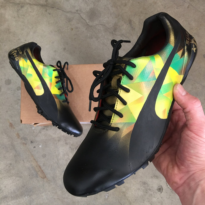 Custom Painted Track Spikes For Jamaican Sprinter Asafa Powell