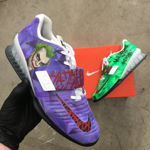 Custom Painted Nike Romaleos 3 Lifters - The Joker Theme