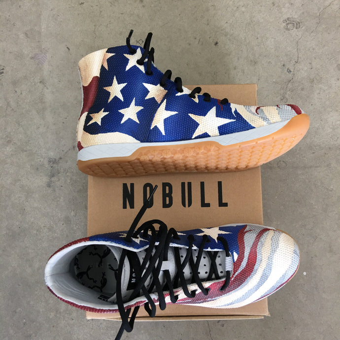 Custom Painted Distressed American Flag NOBULL High Tops