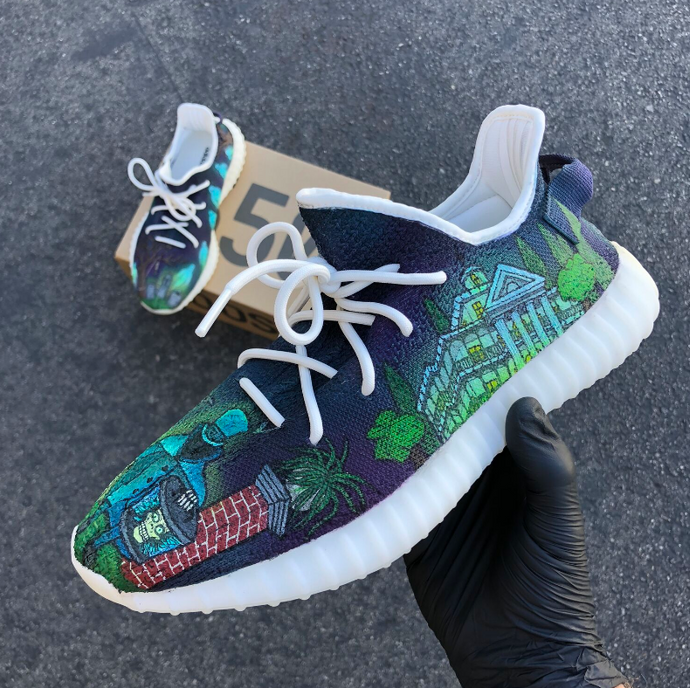 Custom Painted Haunted Mansion Yeezy Boost 350 V2