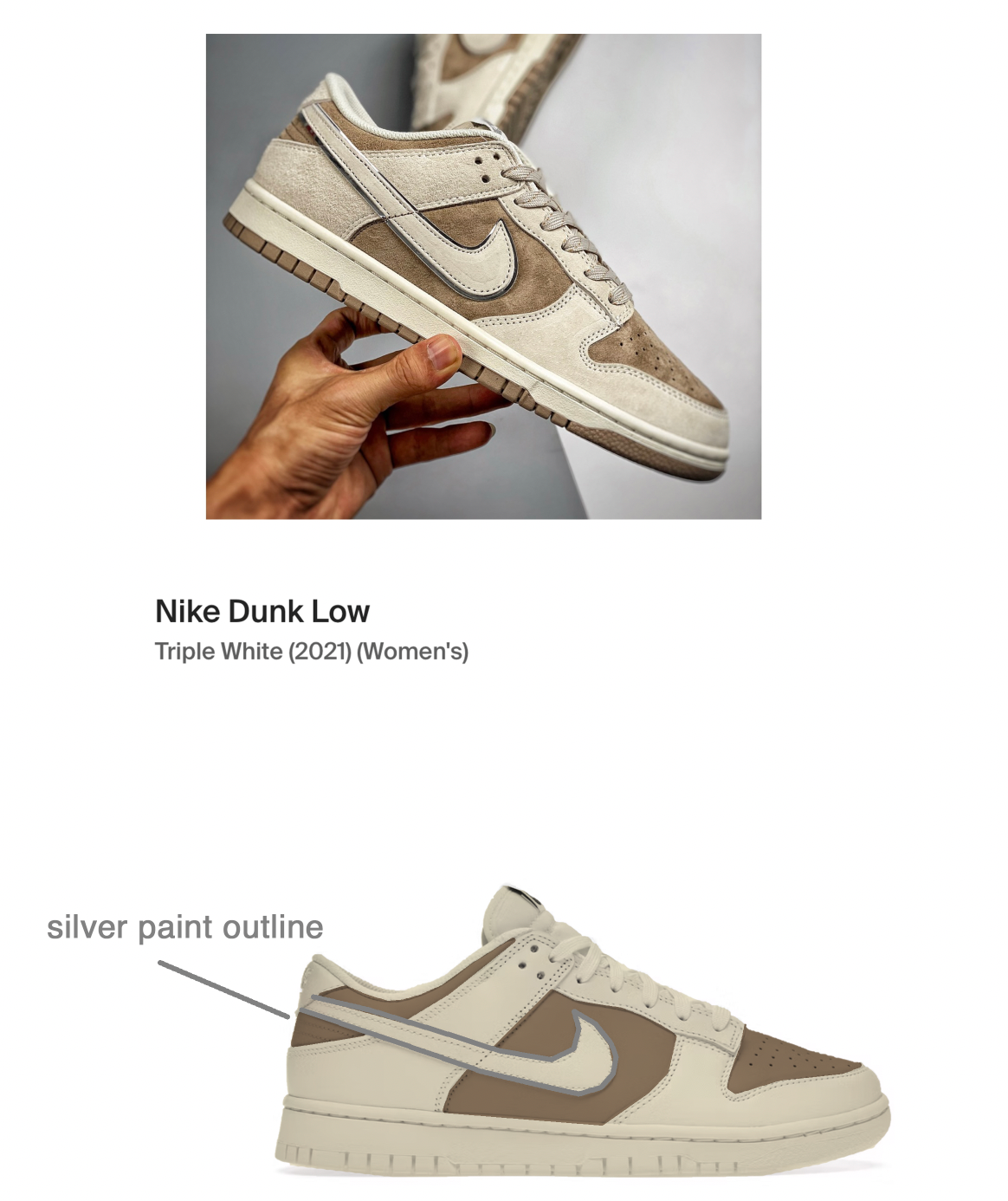 Triple White Dunk Low - 9w - Custom Order - Invoice 1 of 2 – B Triple White Dunk Low - 9w - Custom Order - Invoice 1 of 2 – B