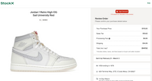 US Men's 12 Jordan 1 high Masters Theme Custom Order - Invoice 1 of 2 - B Street Shoes