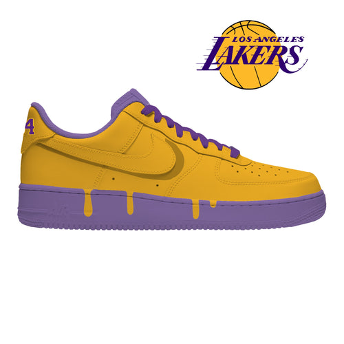 Men's 8.5 (Women's 10) Lakers Championship theme Nike AF1s invoice 1 of 2