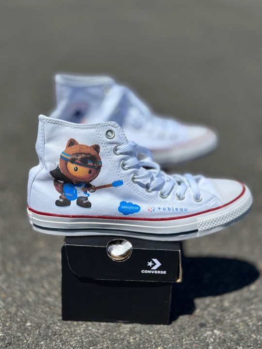 White Converse hightop - 9 mens - Custom Order - Full Invoice [ LR062425 ]