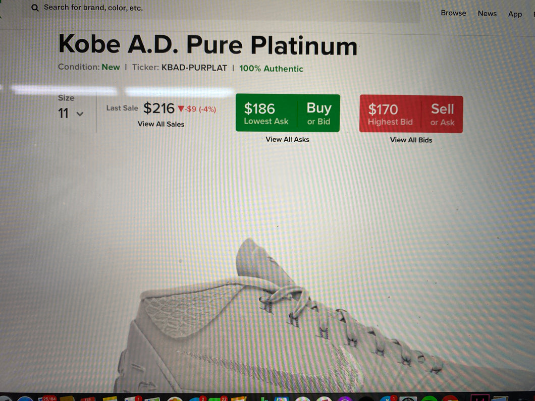3 Pairs of Kobe AD Sneakers - Custom Order - Invoice 1 of 2