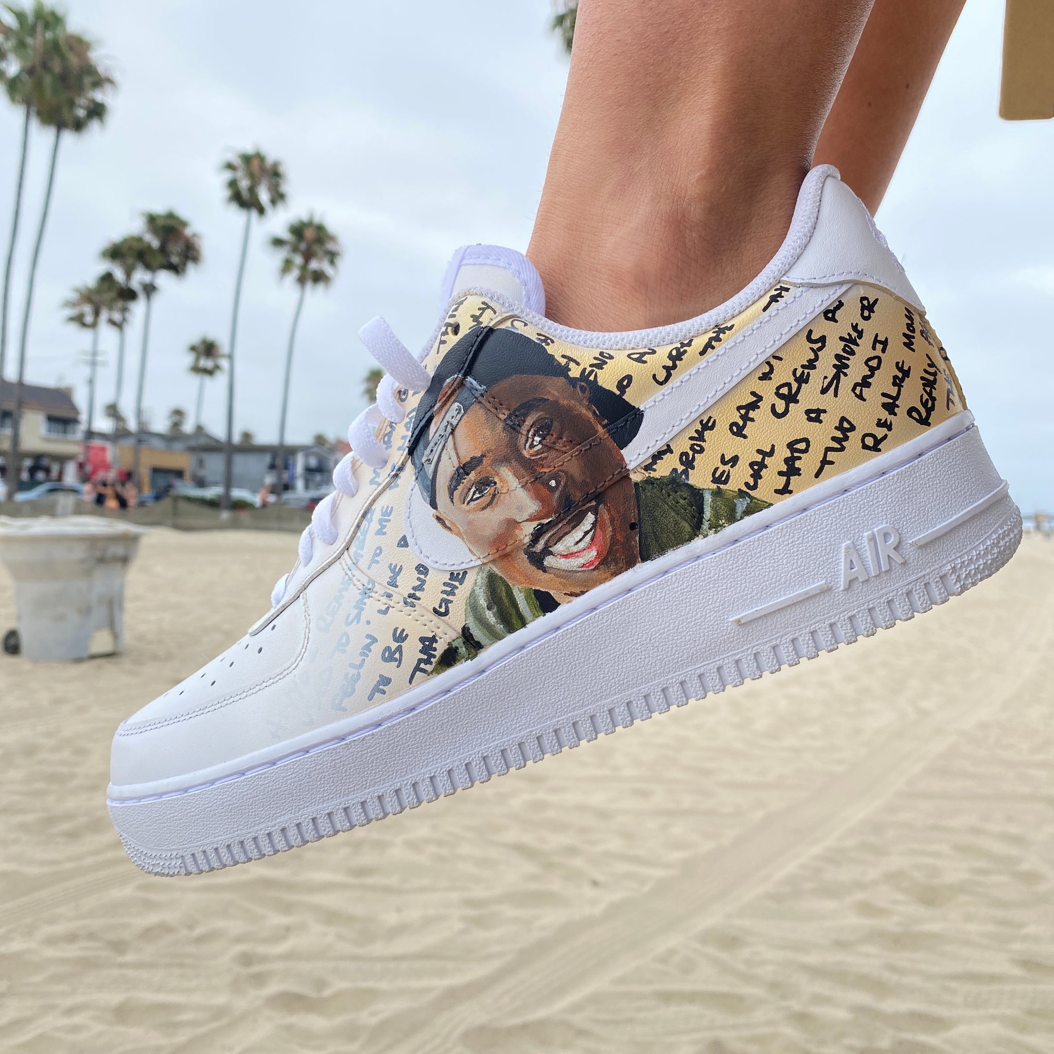 Tupac Portrait Nike Air Force 1s – B Street Shoes