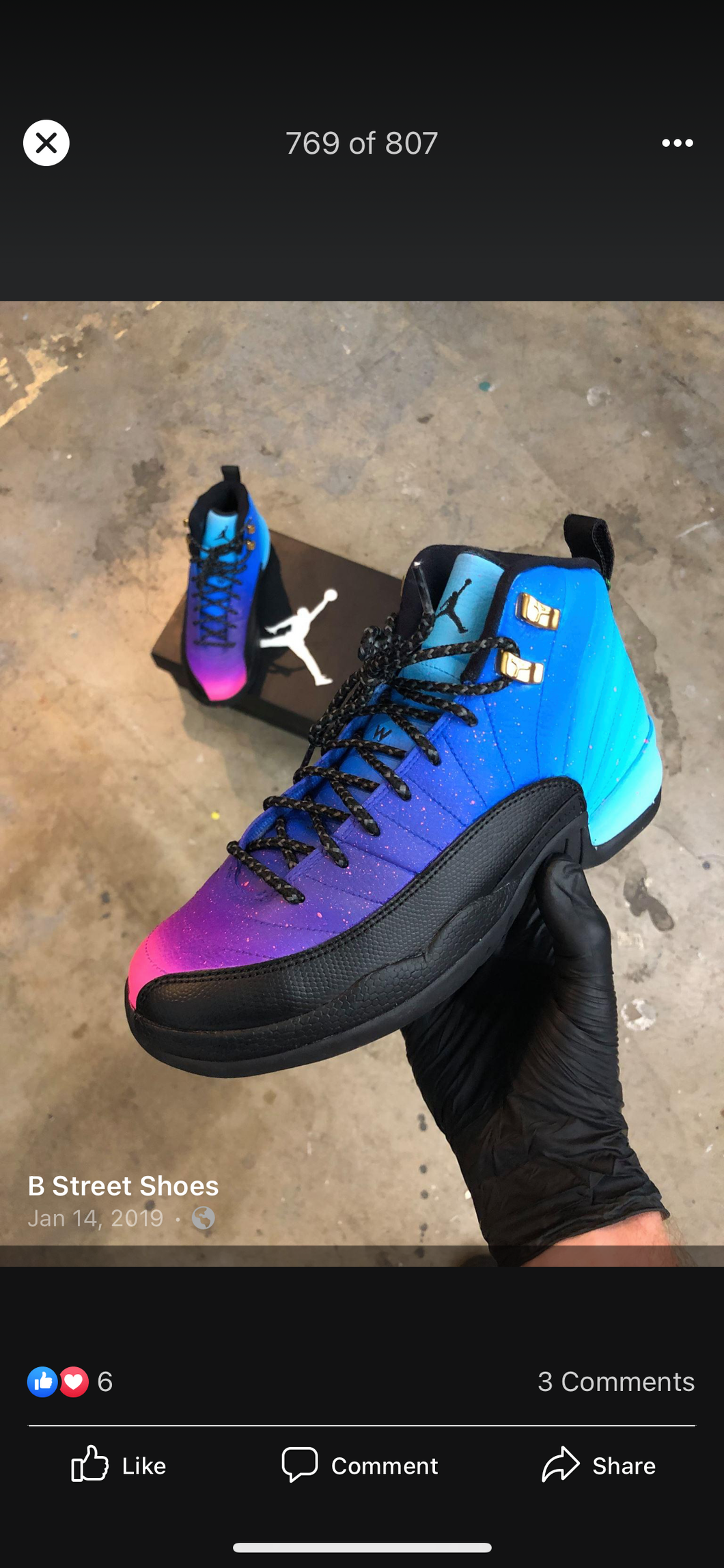 Jordan 12 Retro 10.5M 7Y 2 pairs Custom Order Invoice 1 of 2 B Street Shoes