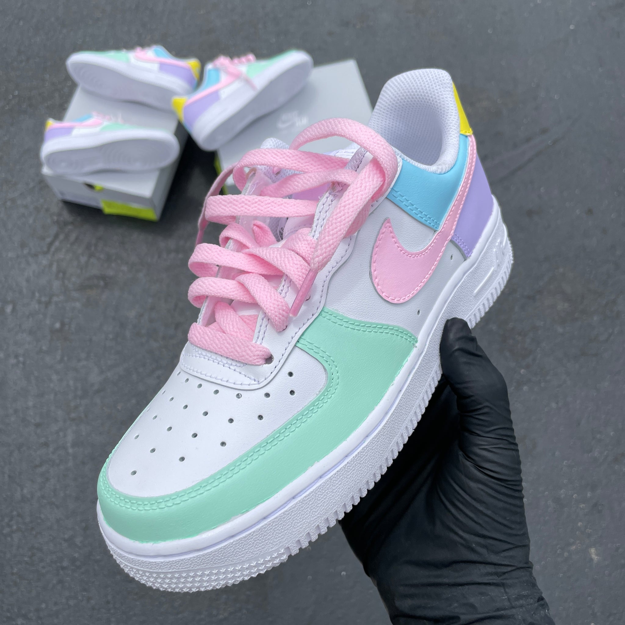 Nike Force 1 Sneakers Custom Pastel Colors – B Street Shoes