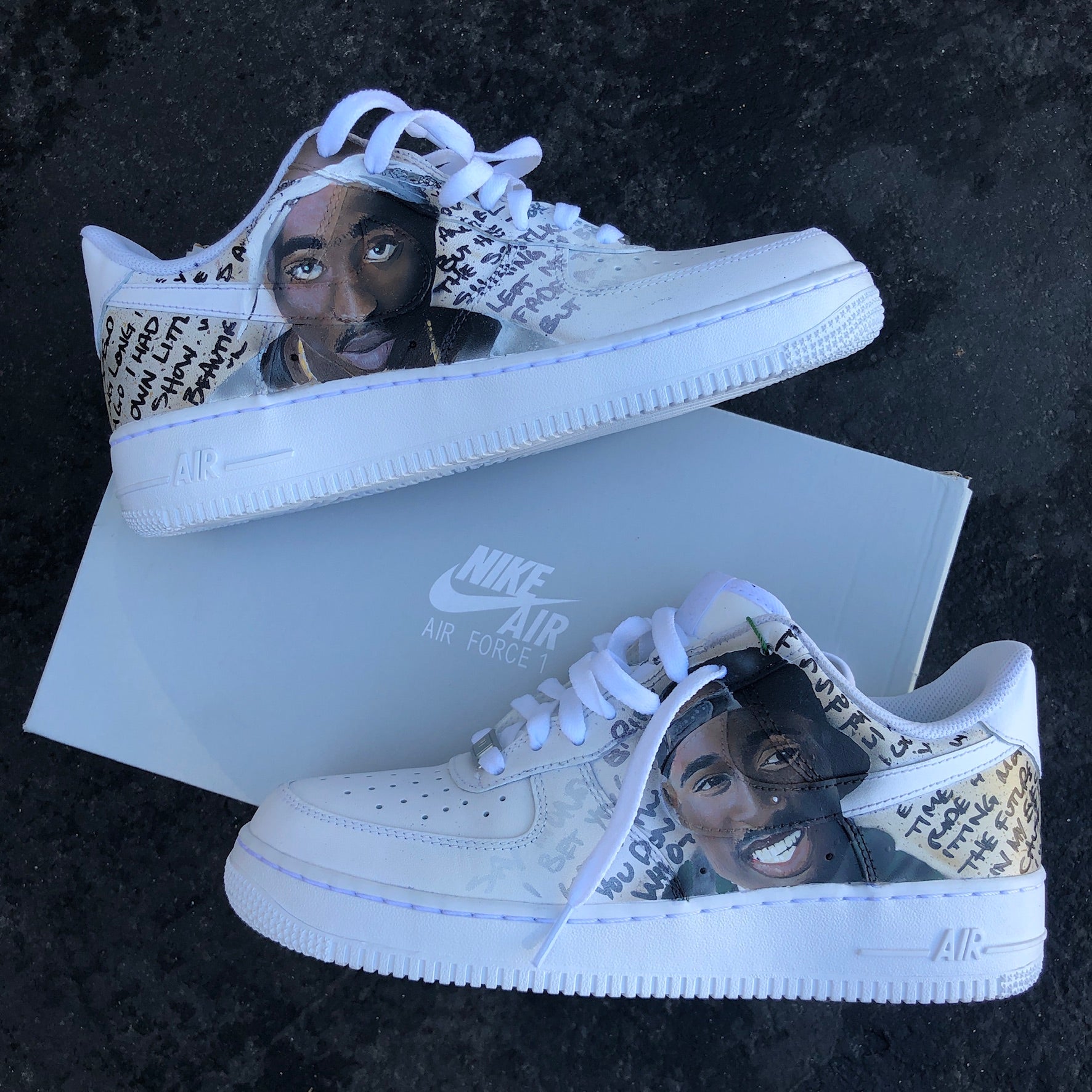 Untado roto recoger Tupac Portrait Nike Air Force 1s – B Street Shoes