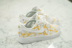 Custom Hand Painted Gold Marble Nike Air Force 1 Low