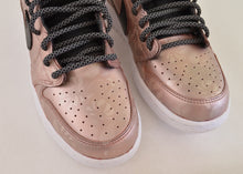 Custom Nike Rose Gold Jordan Retro 1 Low OG Sneakers - Hand Painted