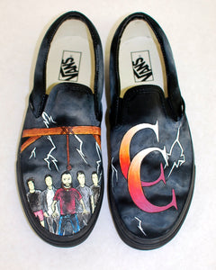 A Day To Remember - Hand Painted Common Courtesy Vans Slip Ons - B Street Shoes