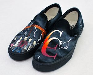 A Day To Remember - Hand Painted Common Courtesy Vans Slip Ons - B Street Shoes