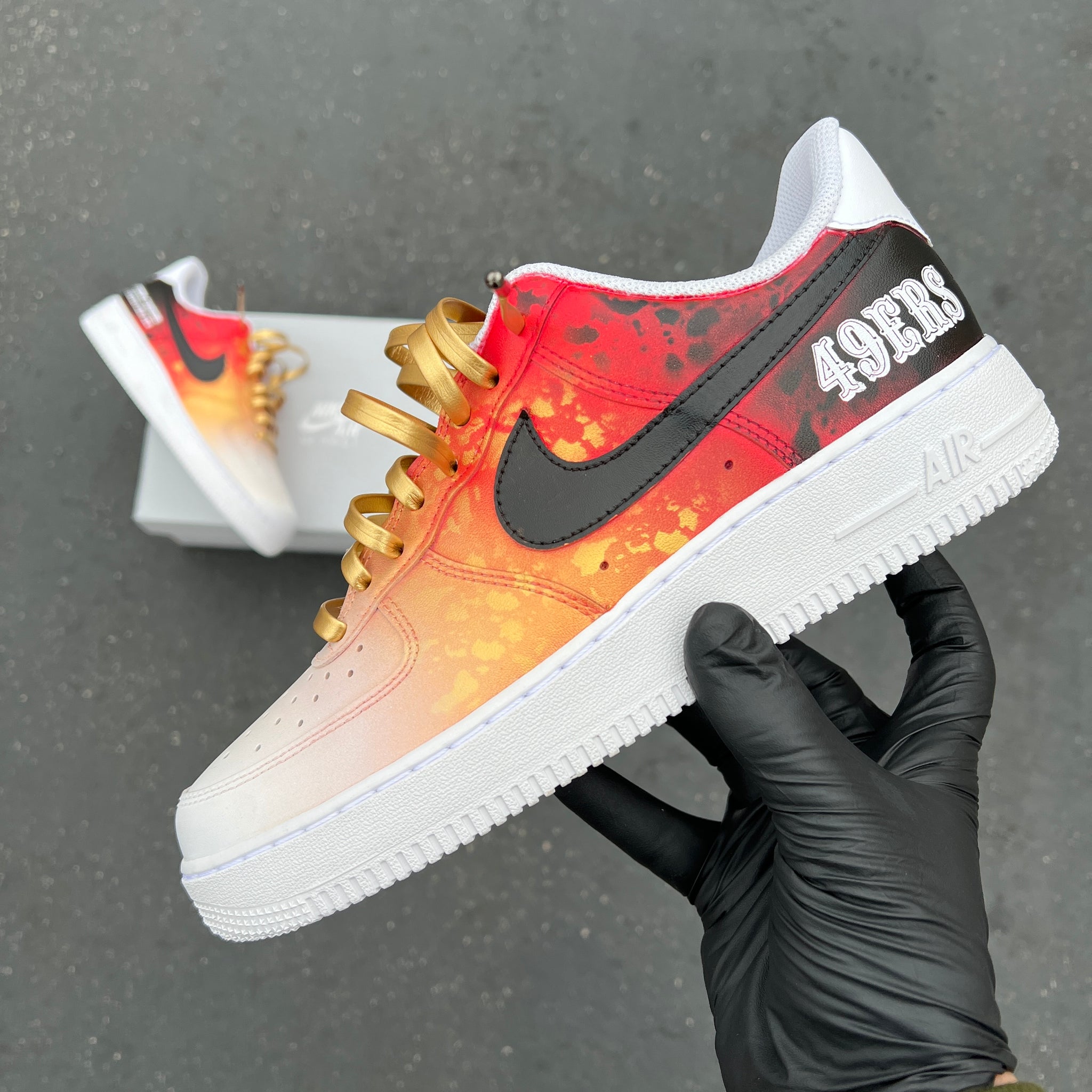 casamentero Humillar Pertenece Custom Hand Painted San Francisco 49ers Nike Air Force 1 – B Street Shoes