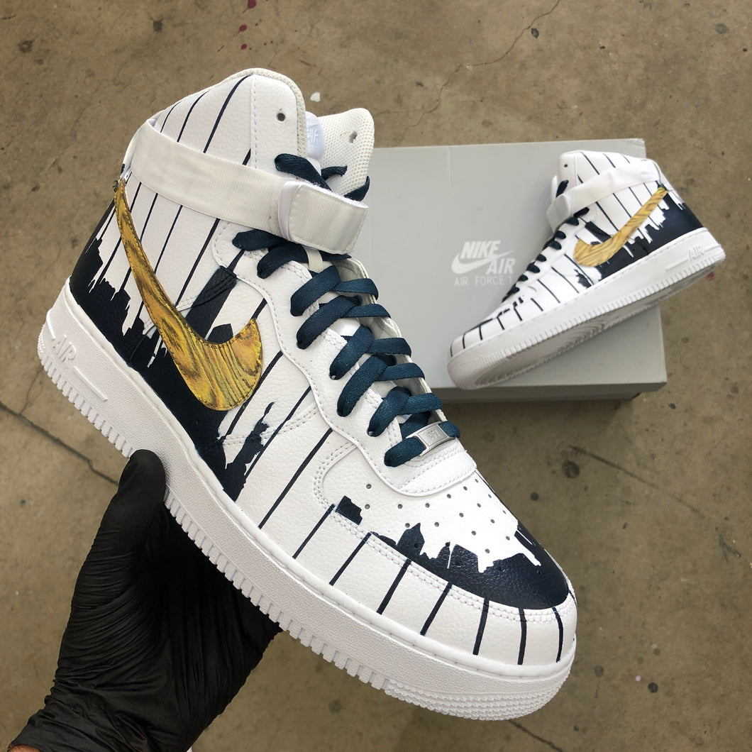 Custom Hand Painted City Skyline Nike Air Force High