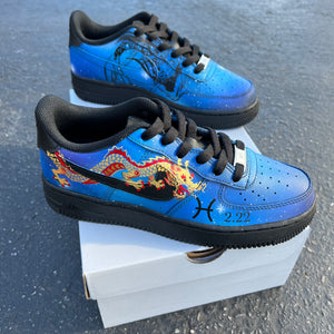 Custom Hand Painted Galaxy Horoscope Pisces Sign Nike Air Force 1