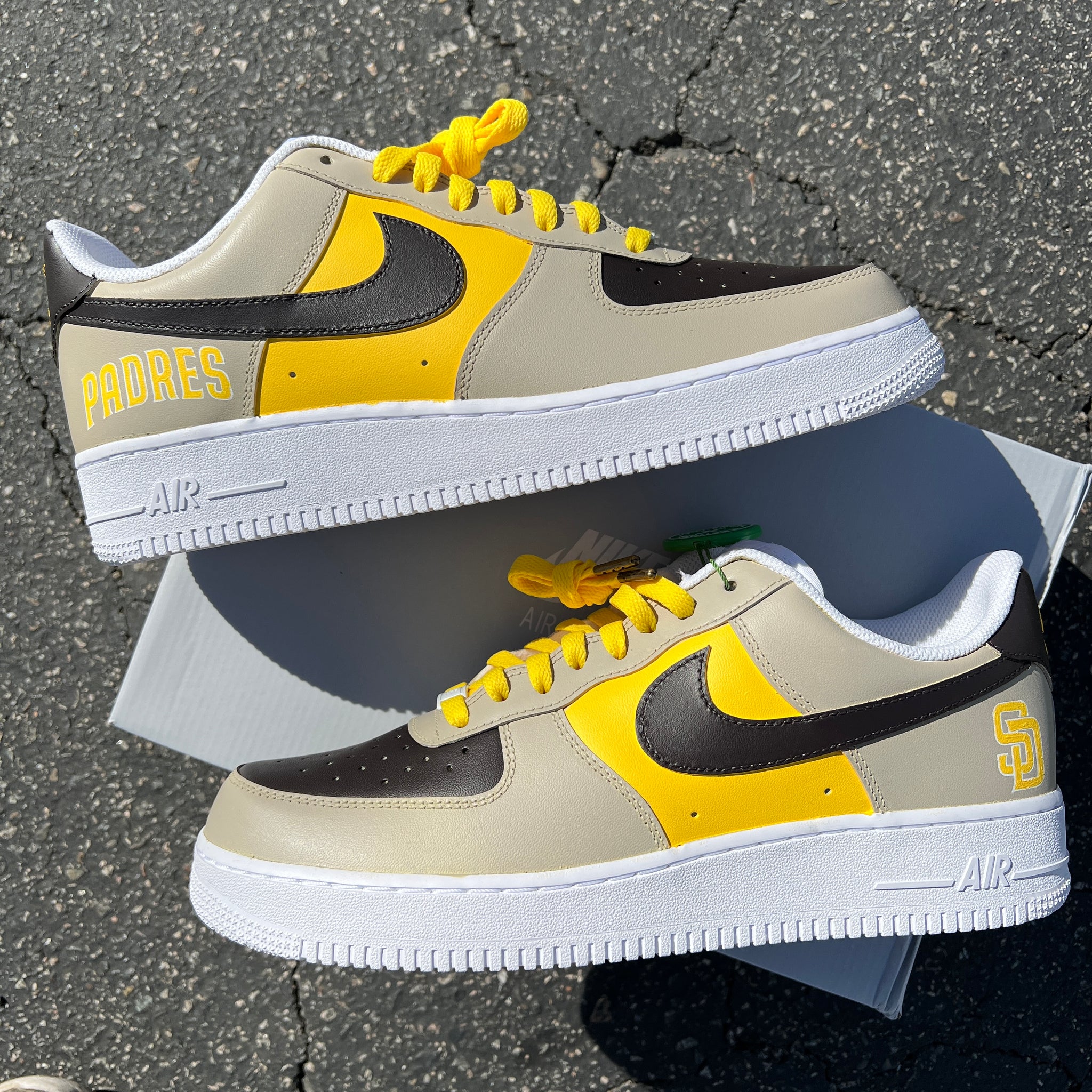 Custom Hand Painted San Diego Padres Nike Air Force 1 – B Street Shoes
