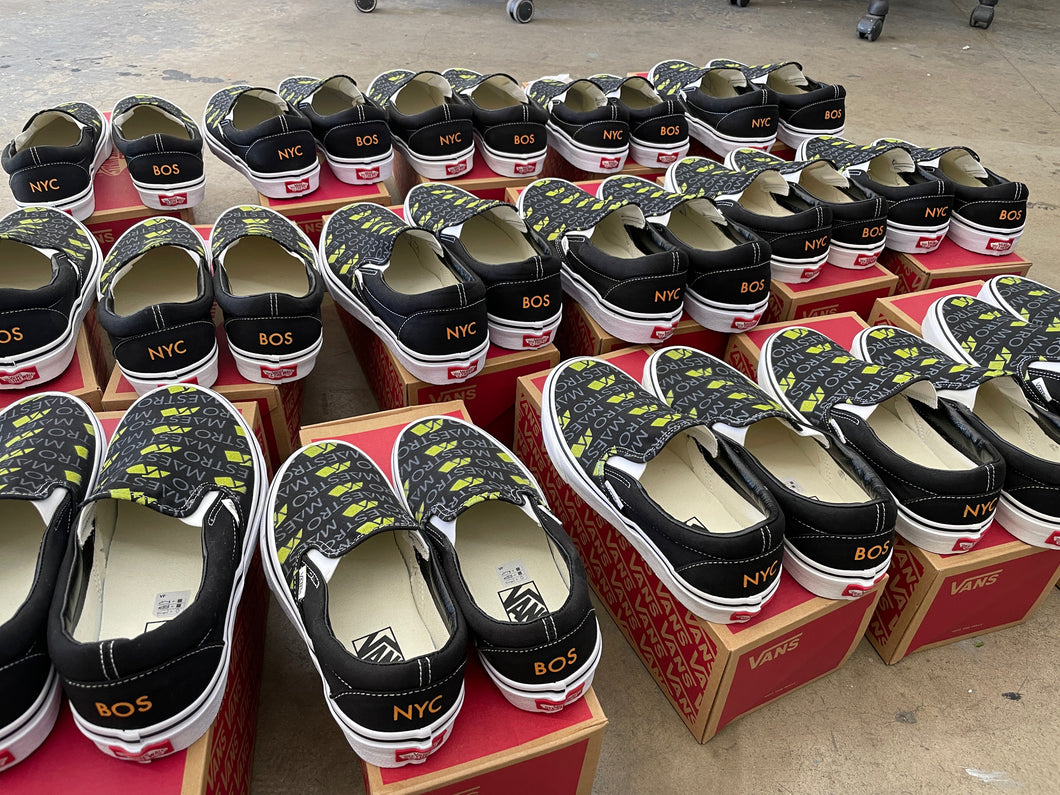 Black Vans Slip ons - Womens 8.5 - 2 pairs - Custom Order - Full Invoice