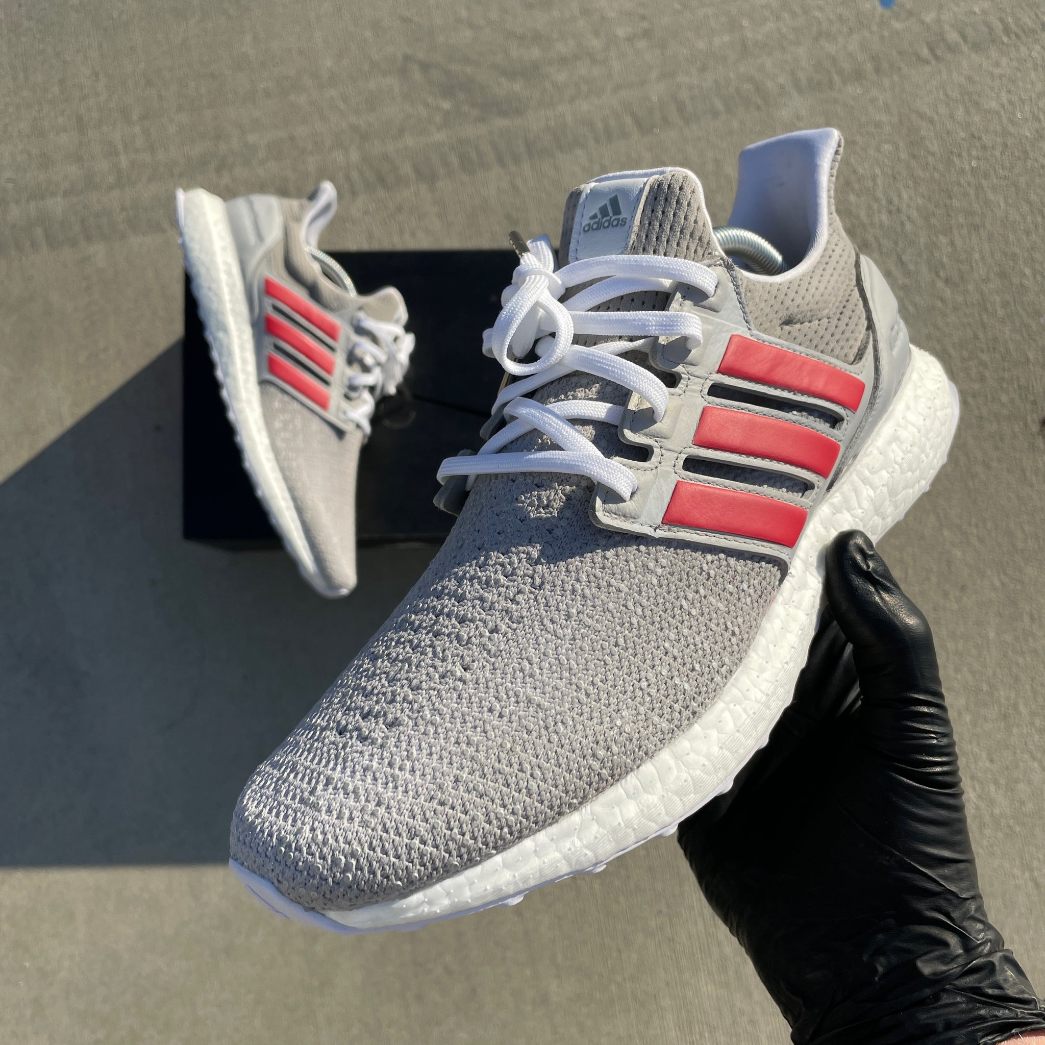 US Men's size 10.5 White Adidas Ultraboost - Custom Order - Invoice 2 B Street Shoes US Men's size 10.5 White Adidas Ultraboost - Custom Order - Invoice 2 B Street Shoes
