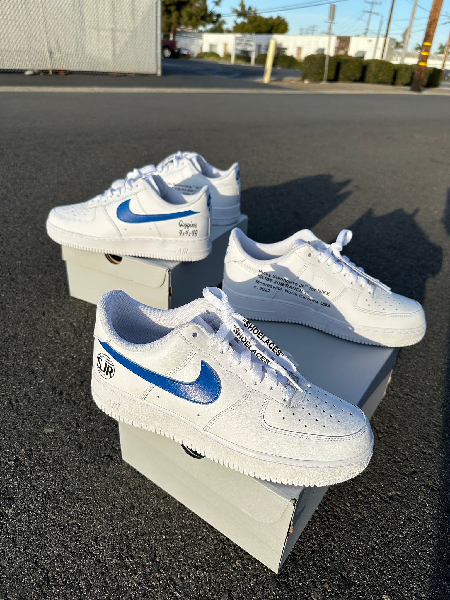2 Pairs OFF-WHITE Nike AF1 Stenhouse Ranch Custom Order - Full