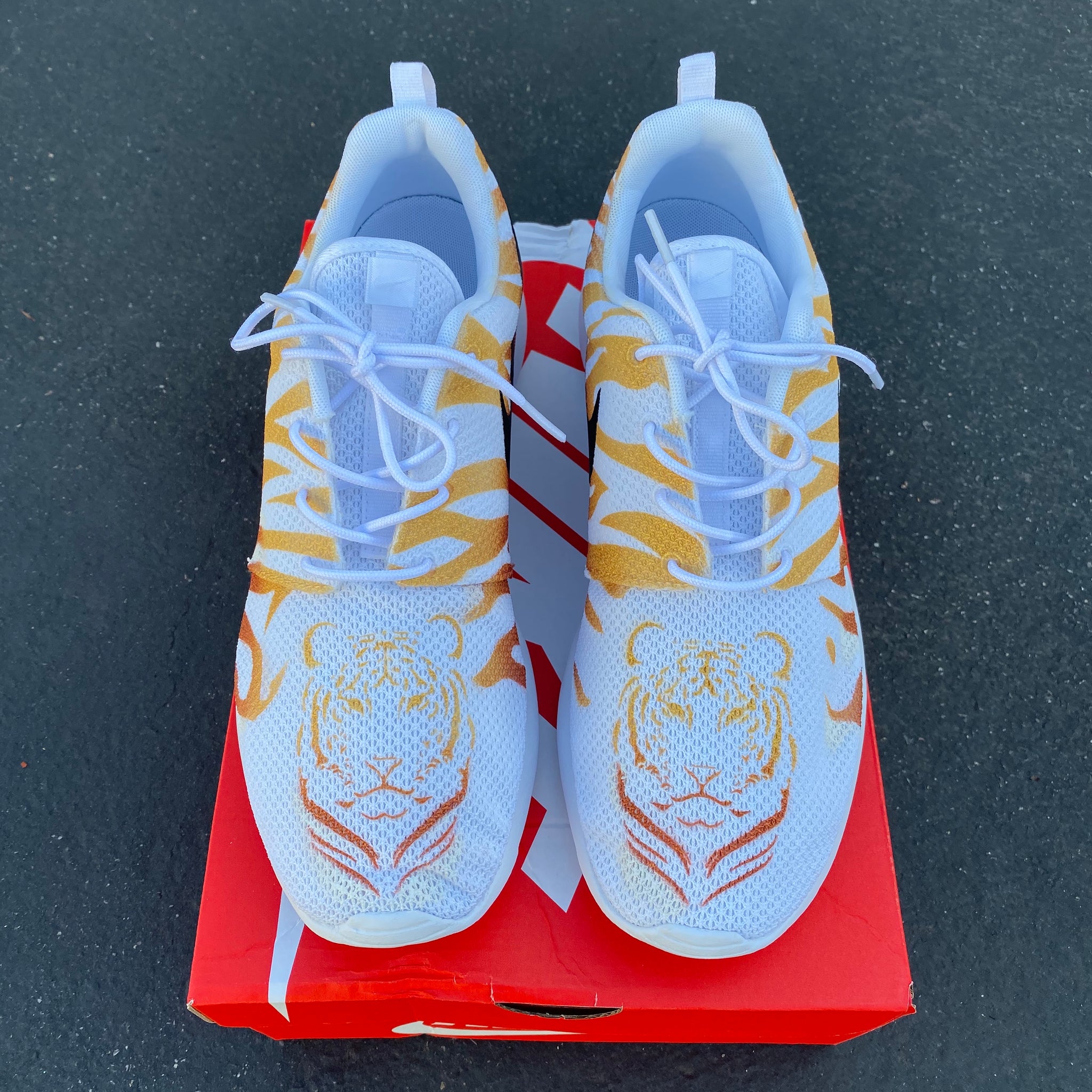 Custom Painted Tiger Nike Roshes – B Street Shoes