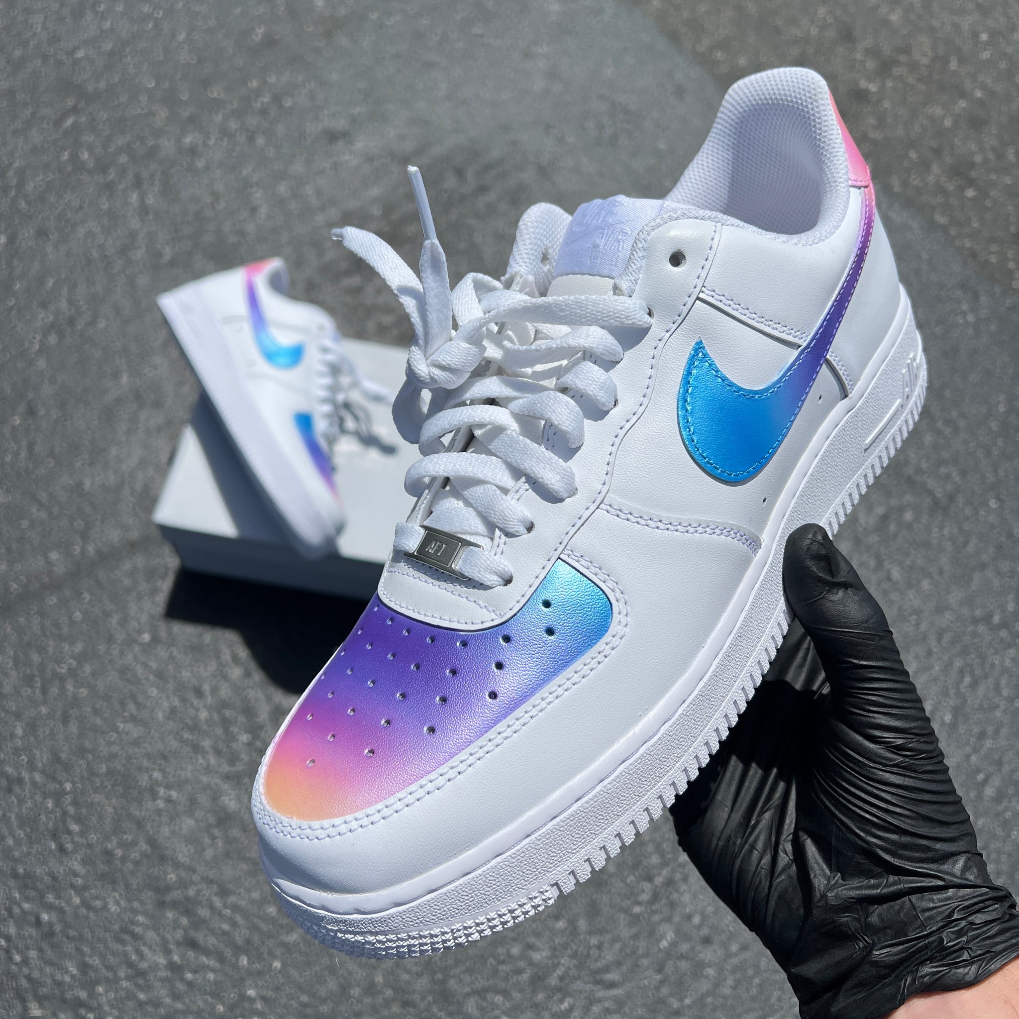 Plagen seks Hinder Custom Hand Painted Ombre Gradient White Nike Air Force 1 – B Street Shoes